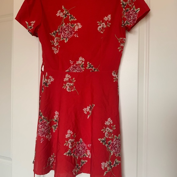 ZAFUL Red floral mini dress - Picture 2 of 4